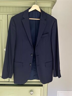 Joseph Abboud Navy Two-Button Men's 100% Wool Suit Set